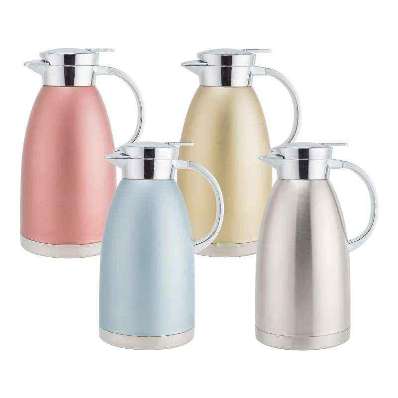 Pink Haosen Stainless Steel Insulated Vacuum Thermal Jug 1.5 Litre Double-wall Sealed Heat Preservation Coffee Thermo Pot 