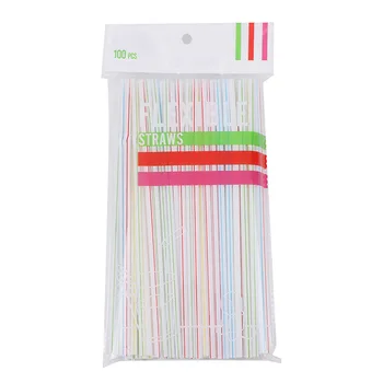 Hot Sale Eco-friendly Plastic Colorful Straws Disposable Food Grade Drinking Straw