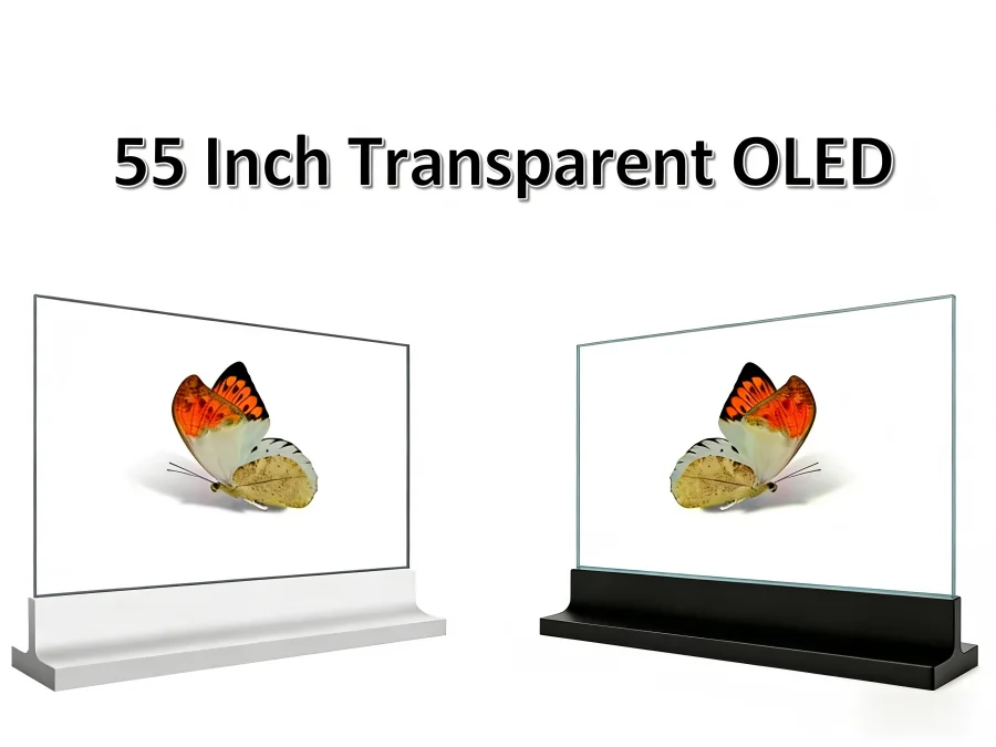 55 Inch Transparent OLED Digital Signage Screen with Touch Ultra Thin Design for Shopping Mall Use for Brand
