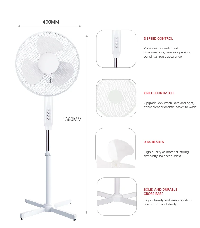 High Quality 16 Inch Adjustable Electric Black Stand Fans Laptop Stand