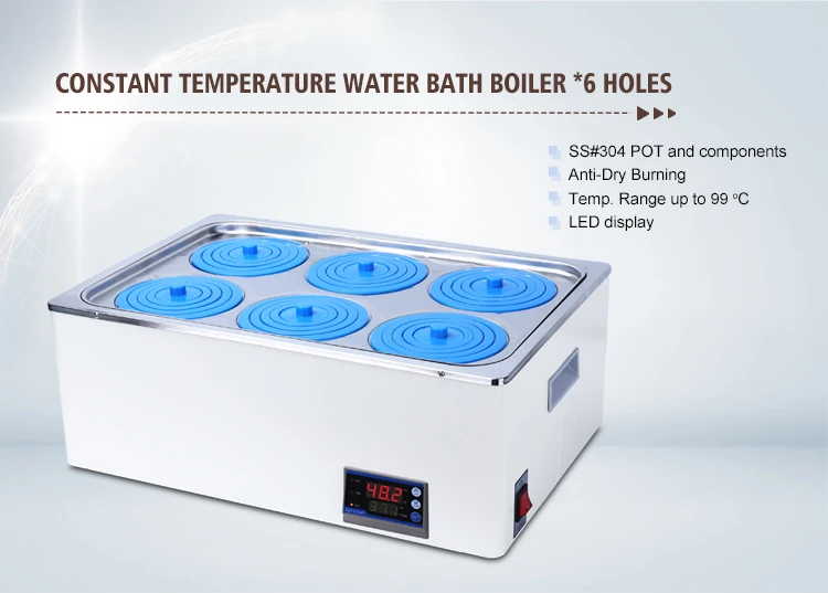 Laboratory Thermostat Water Bath Heater High Quality 6 Holes Oil Waterbath Stainless Steel 304