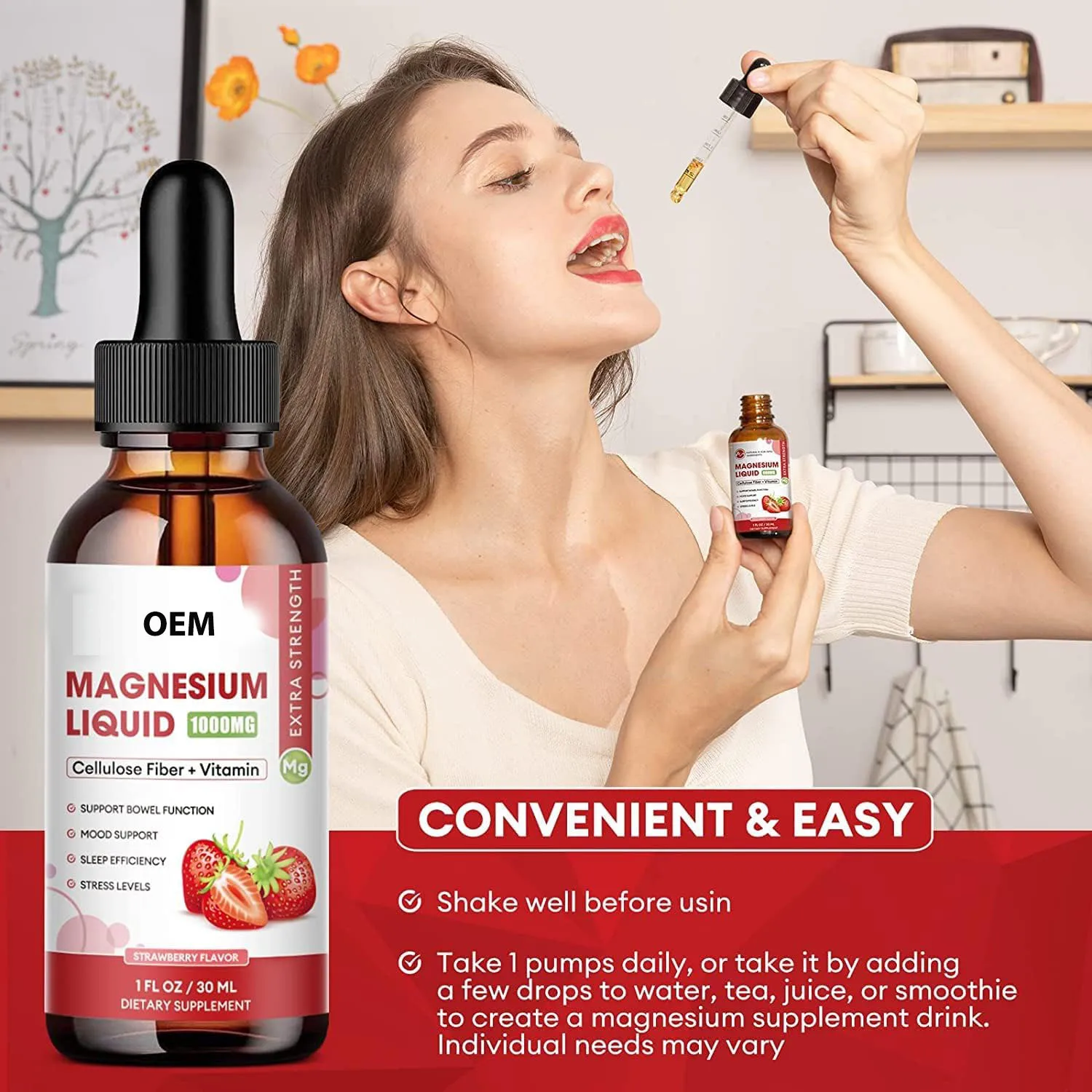 Oem Private Label Magnesium Glycinate Supplement Magnesium Liquid Drops