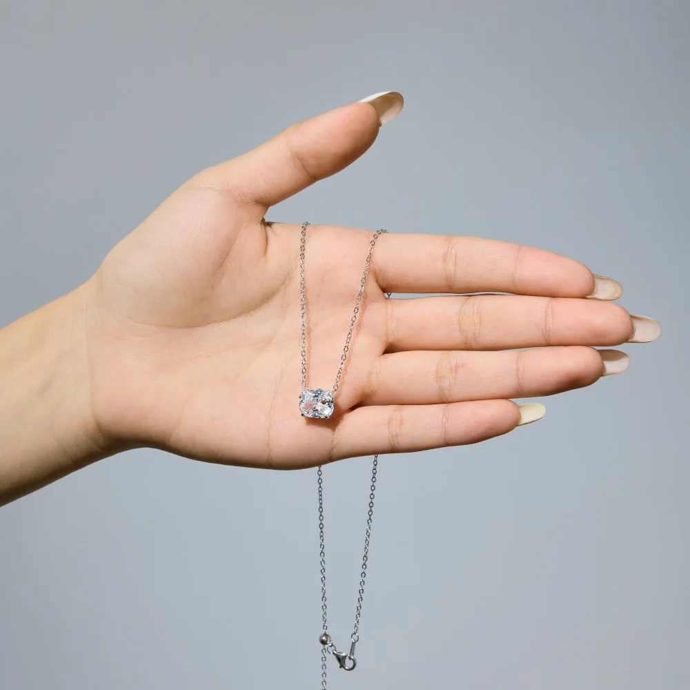KAKODIY cute and beautifully designed 925 Sterling Silver rhodium plated 18K gold chain 5A zircon small bow cat pendant necklace detail 5