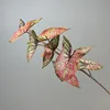 Pink 005-Hand-feel single branch printed cut leaves