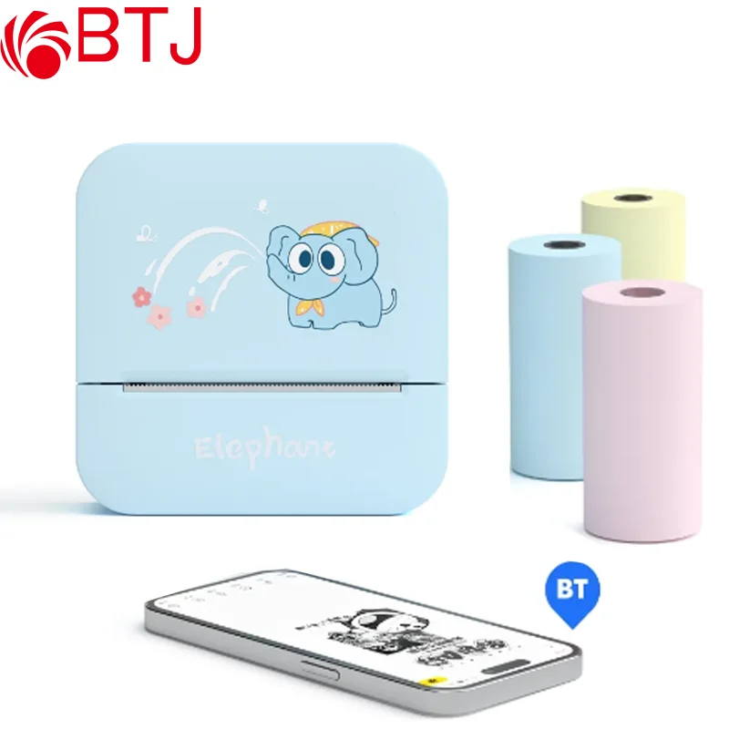 Mini 300DPI Printer Label Maker Machine Portable Thermal Printer for Smartphone with Tape Wireless Bluetooth Printing