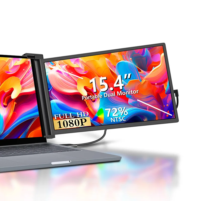 Portable Screen Reliable Service Dual Screen Laptop Wide Compatibility Laptop Screen Extender with FHD 1080P Display