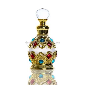 Stock hot sale luxury gold grey round attar perfume 15ml 20ml 25ml glass bottle tassel with glass stick
