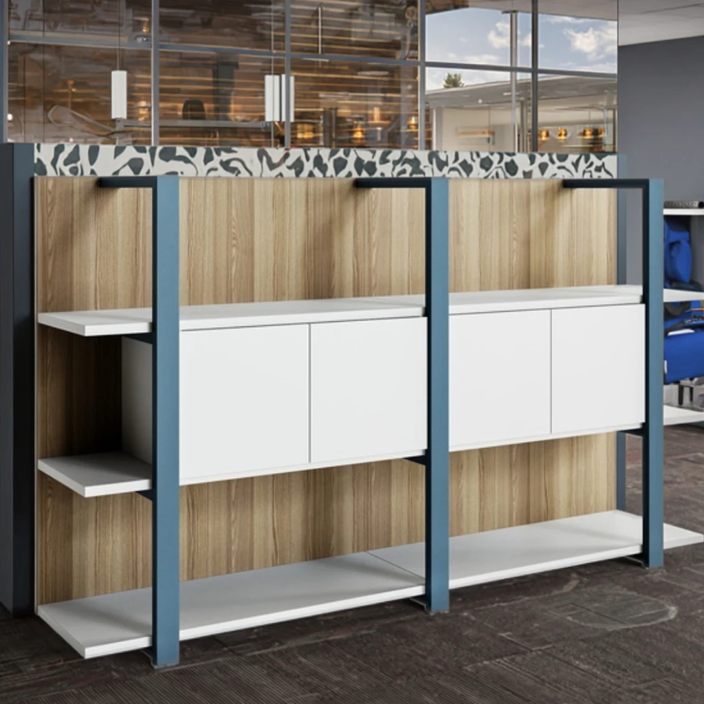 Premium Adjustable Office Storage Cabinet Modular File Storage Shelves Modern Business Furniture Solid Wood Frame Large Capacity 5