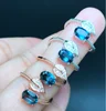 natural blue topaz ring Style 10