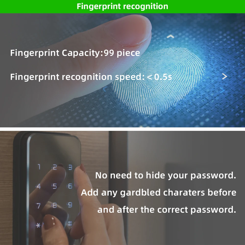 BBDHOME Touch Screen IC Card Digital Smart Locks With Mechanical Key for Tuya Hotels Security Smart Door Lock