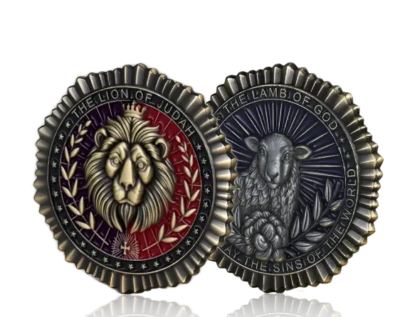 3D challenge coin with sculpted relief