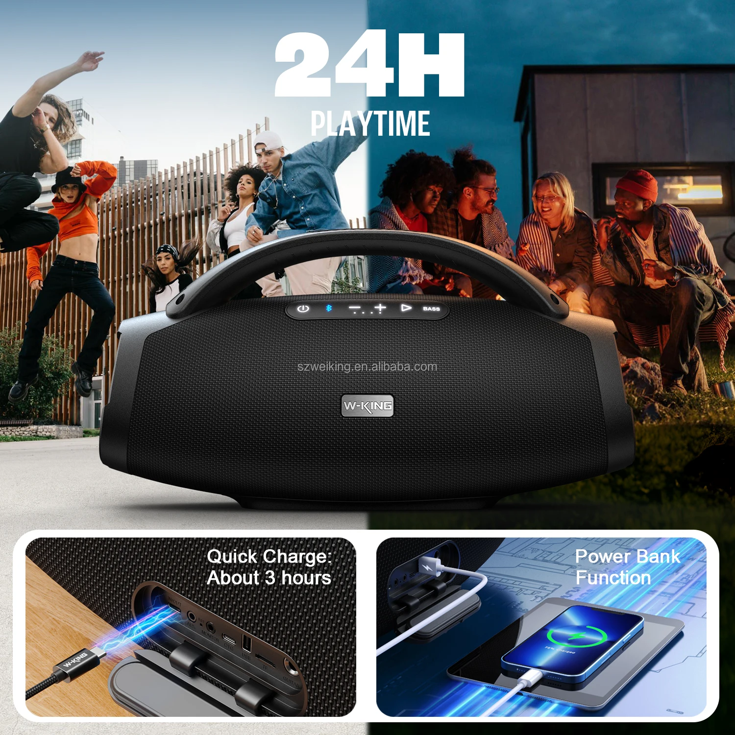 Original W-KING X20 200W Bluetooth Wireless Waterproof Portable