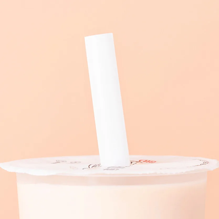 12Mm Straight Non Plastic Biodegradable Pla Straw Drinking Spoon Straws