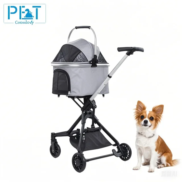 Durable & Comfortable Retractable Dog Stroller Travel-Friendly Pet Carrier for Small & Medium Pets