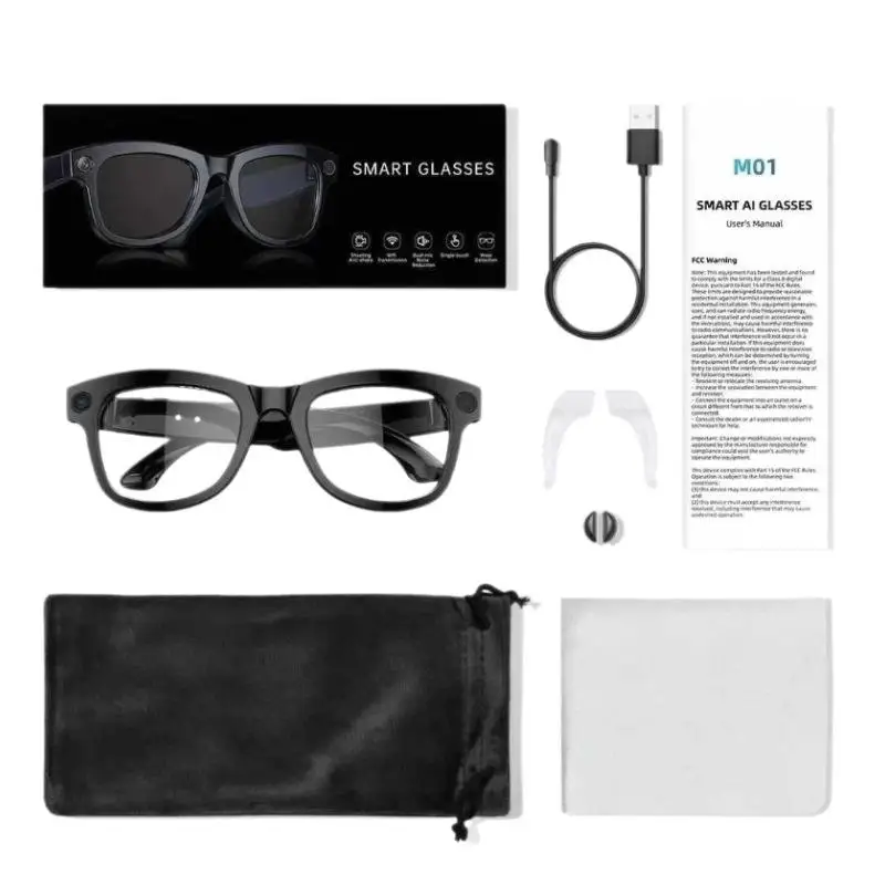M01 Smart Sunglasses with Camera - AI Translator, Bluetooth, Noise
