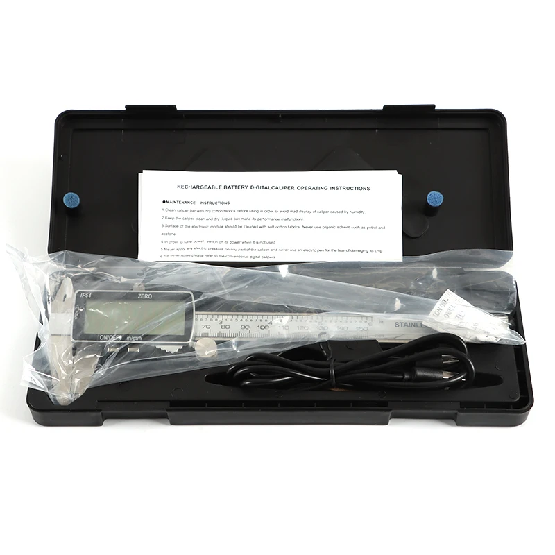 High Quality Rechargeable Battery 200mm Digital Vernier Caliper Stainless Steel Electronic Digital Caliper