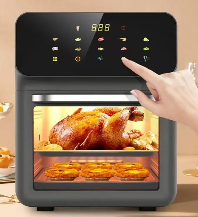 9l Oilless Convection Roaster Electric Dual Control Digital Lcd Touch ...