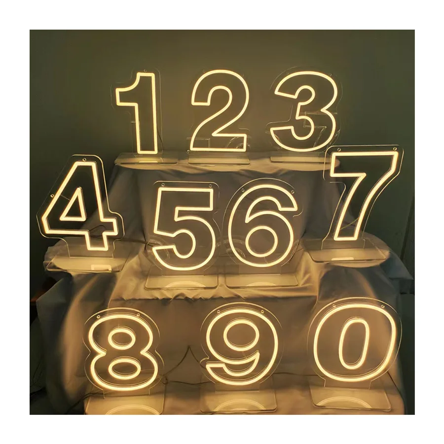Winbo Free Design Rgb Neon LED Numbers Signs Standing Hang No Moq Logov 3ft 4ft Letters  Large Flex Custom Neon Numbers