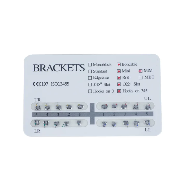 Professional Orthodontic Bondable Brackets in Stainless Steel - 0.018"/0.022" Slots Roth/MBT/Edgewise
