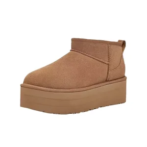 2026 New Custom Women's Shearling Mini Winter Snow Boots Warm Wool Ankle Boots with Platform for Winter Weather