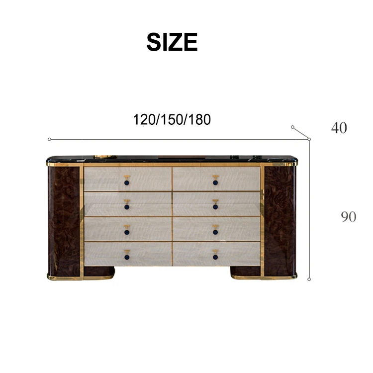 521C New Designs 8 Drawers Buffet Cabinet Dining Room Sets Sideboard Cabinet Modern Buffet Table