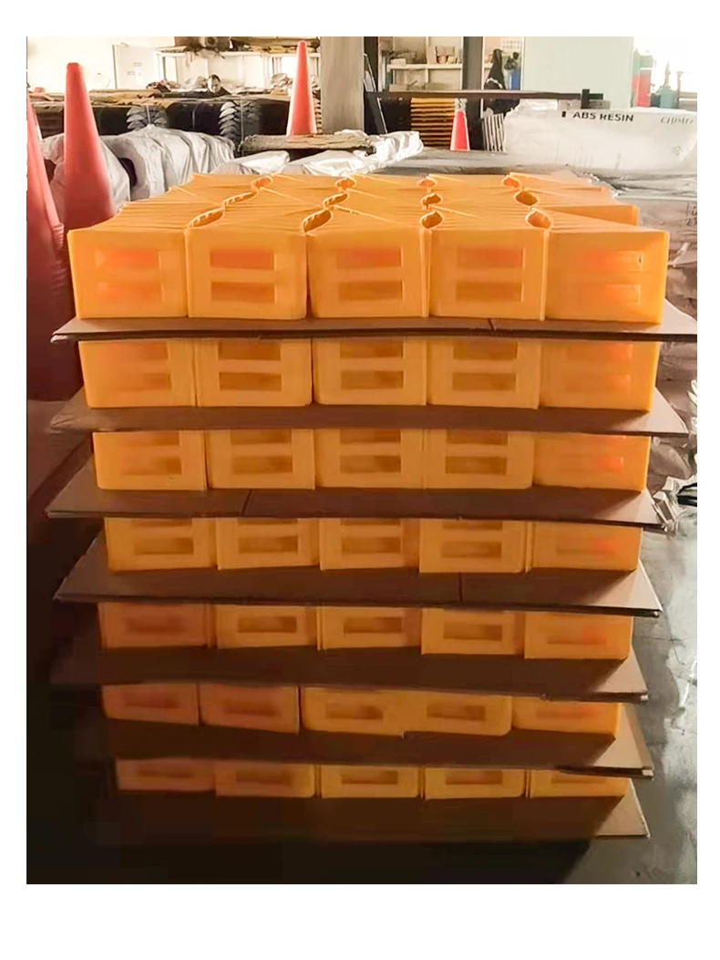 product vehicle black and yellow rubber truck wheel chock car stopper for parking and loading sale-2