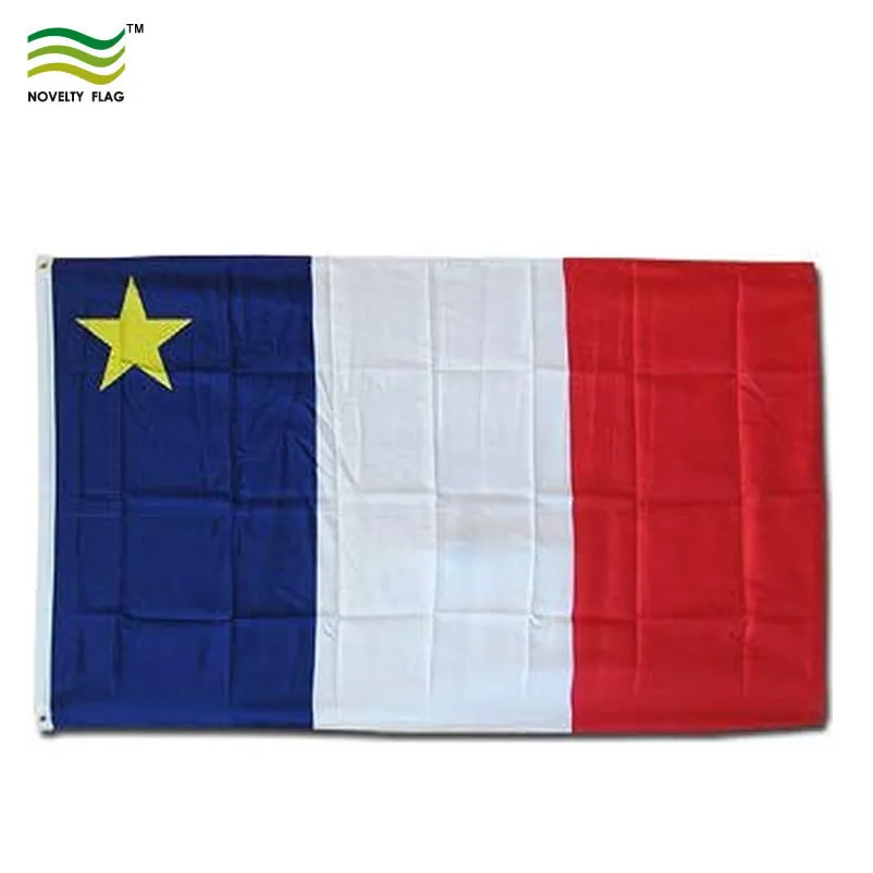 75d Polyester White Red Stripes Yellow Star Acadia - Buy Acadia Flag,Yellow Star Flag,Blue White Red Stripes Flag on Alibaba.com