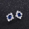 Blue glass stud earrings