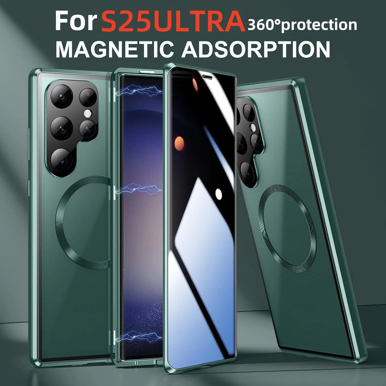 product magnetic dual glass phone case for samsung s25 s24fe s23 ultra laudtec-6