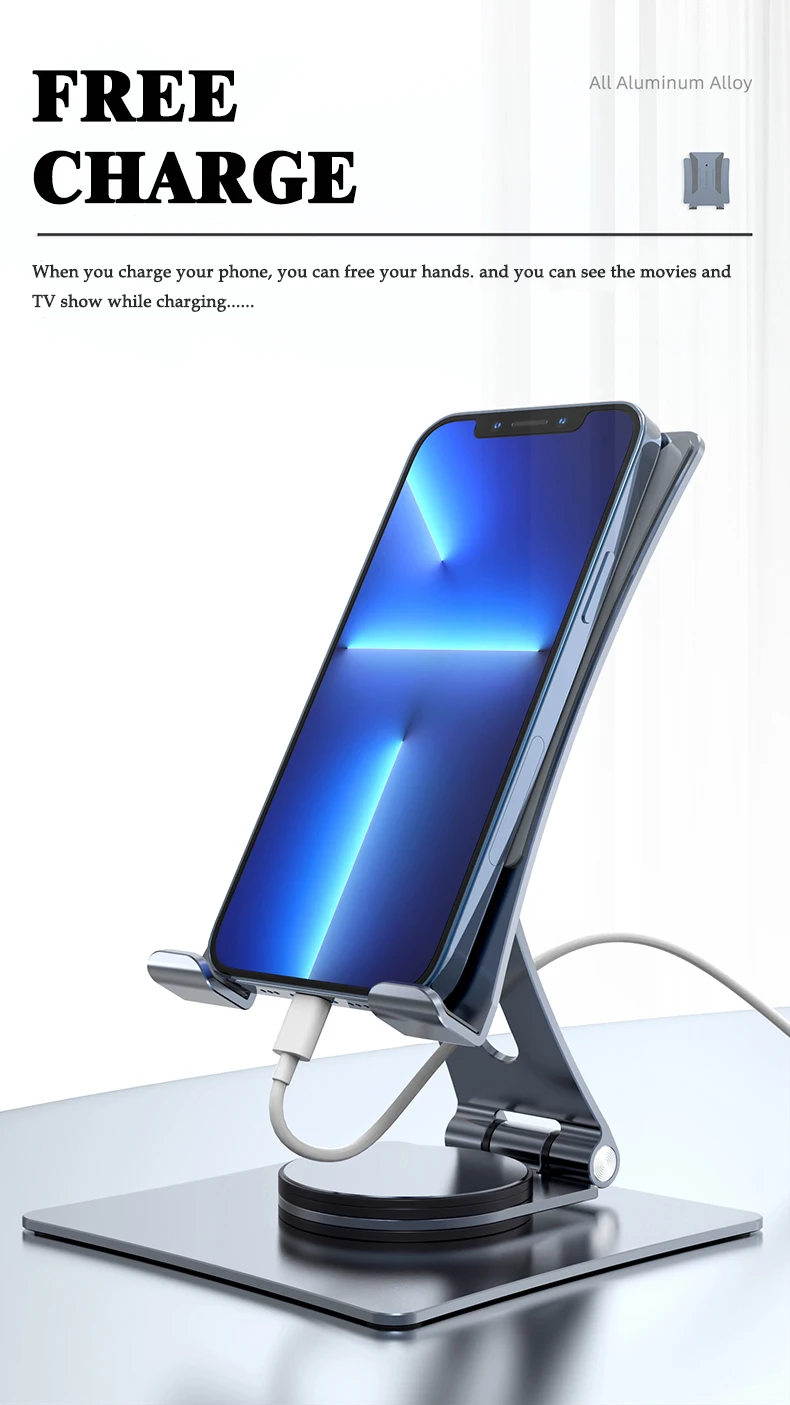 Phone Stand For Computer Aluminum Universal Mobile Stand for iPad & Phone-Flexible Adjustable ...