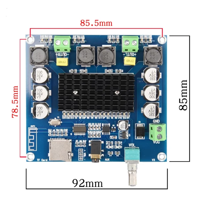 XH-A105 BT 5 0 TDA7498 цифровой усилитель доска 2x100 Вт динамик стерео аудио модуль усилителя Поддержка TF AUX