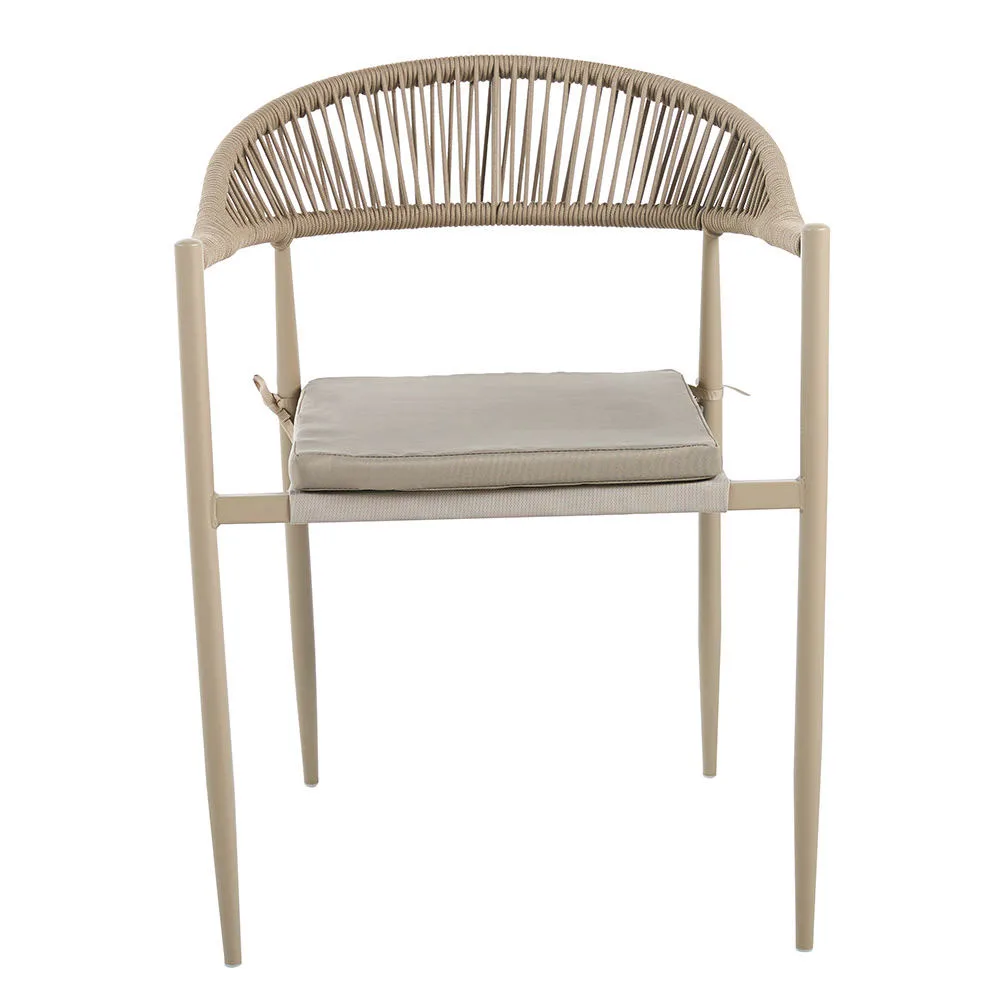 product high quality wicker rattan outdoor dining chair steel frame waterproof cushion stackable patio furniture-1