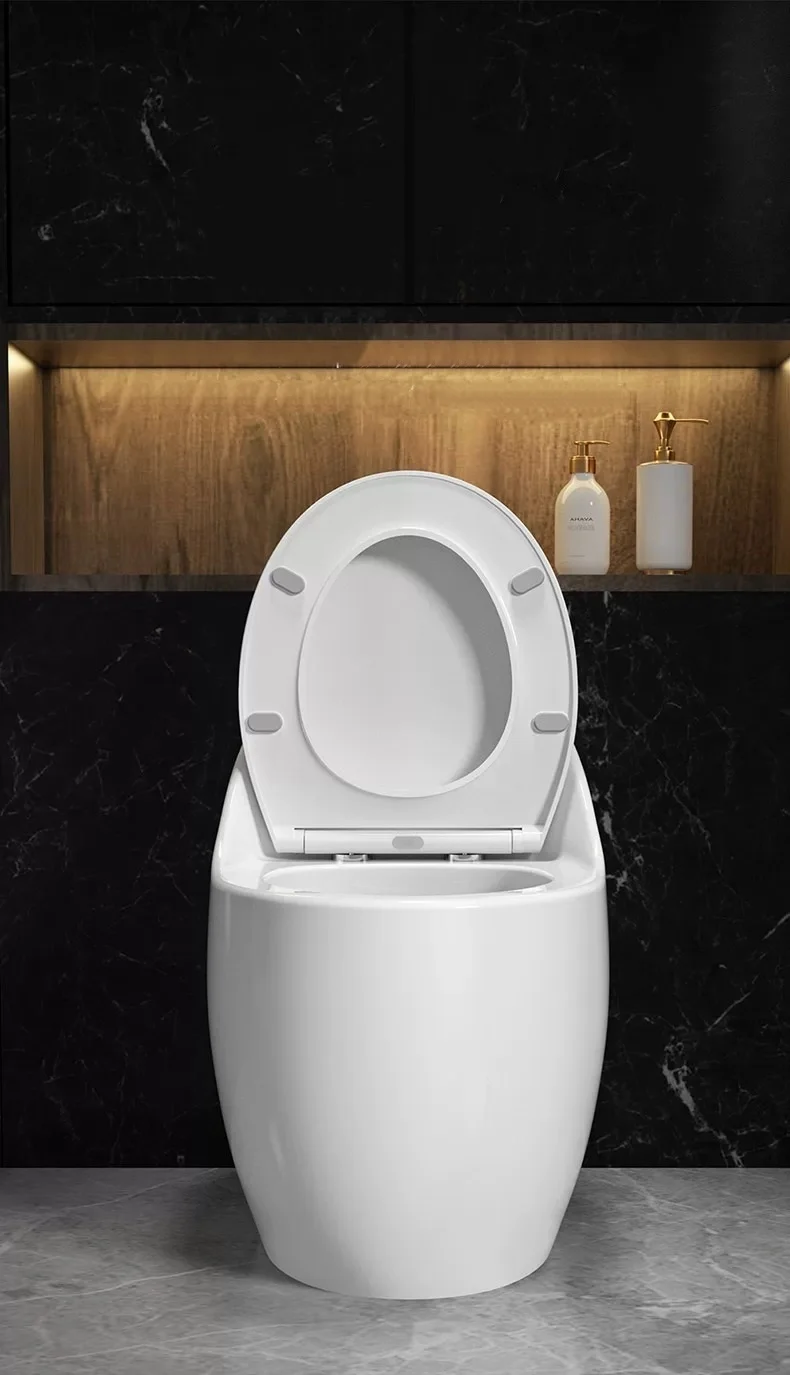 product egg shaped one piece toilet floor mounted small household water saving water closet for home or hotel use made of pp and uf-65