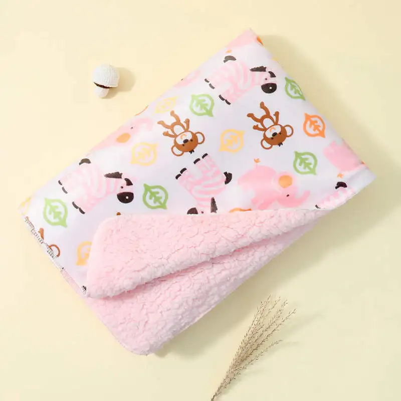 Mu Double Autumn Winter Cover Kids Blanket Printed Short Plush Children