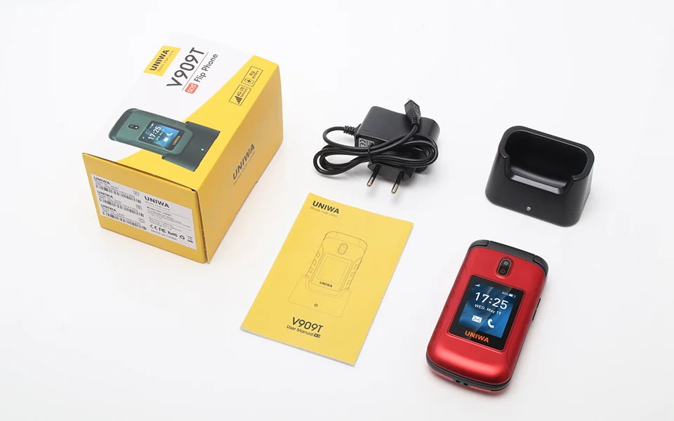 Oem Uniwa V909t 1.77/2.8 Inch Dual Screen 2250mah 4g Network 4g Feature ...