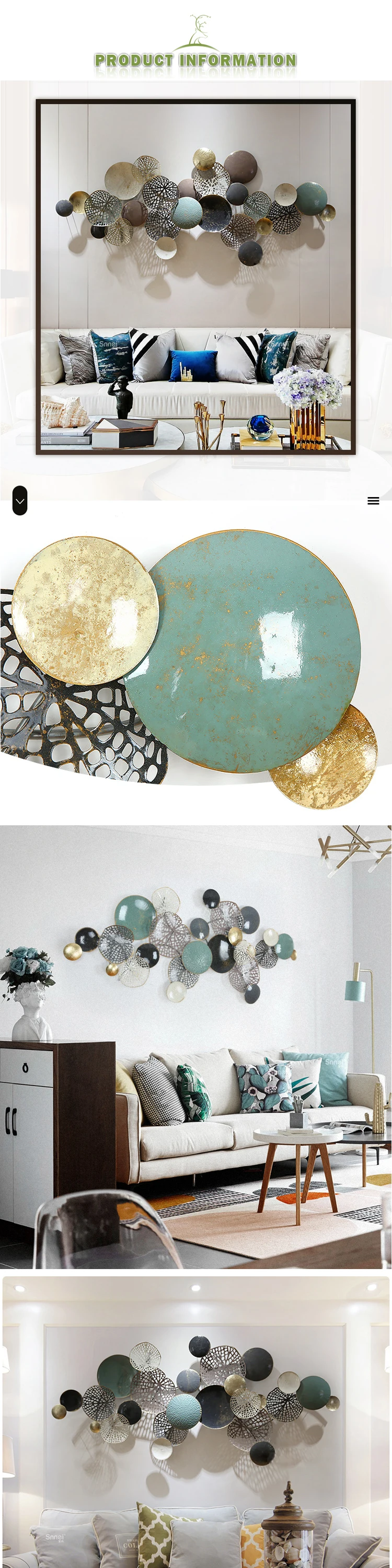 Home Accent Decor Metal Leaves Wall Art Decoration For Home Wall Arts