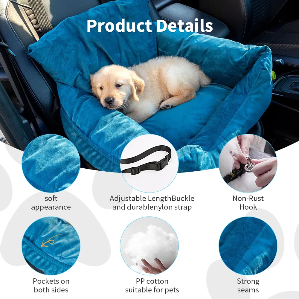 OEM & ODM luxury safety dog car booster seat bed details