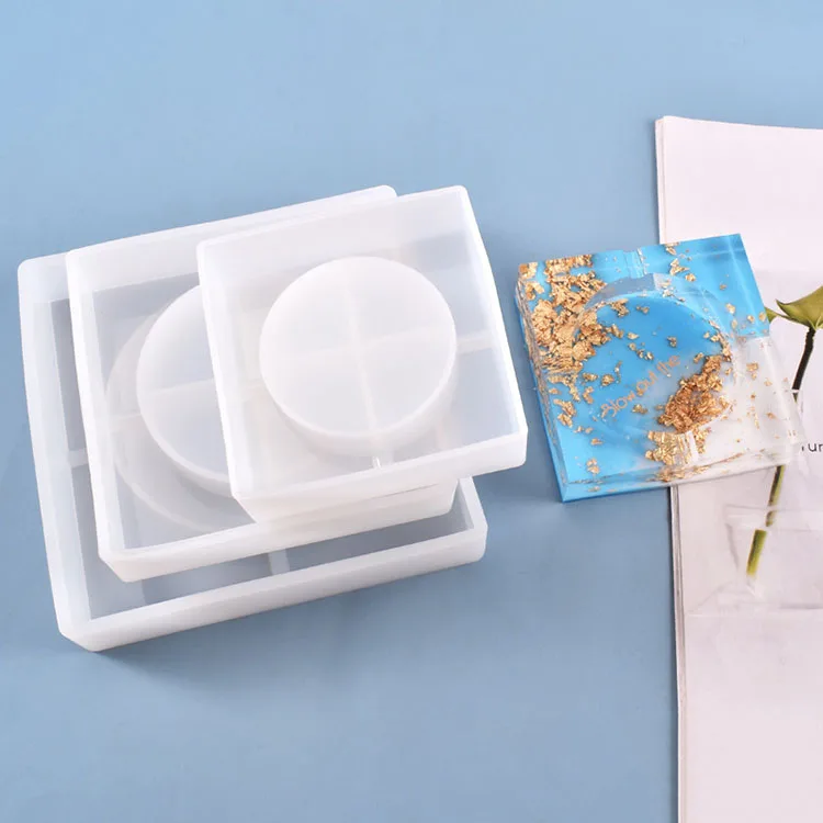 3Pcs Moules En Silicone Plat Pour Résine Soap Dish Époxy