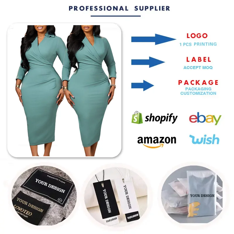 D3356 Trendy African Dresses Women Casual Lady Elegant V-Neck 3/4 Sleeve  Ruched Pencil Dress Ladies Office Dress for Women| Alibaba.com