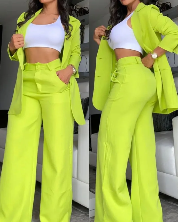 New Arrival Women Set High Quality Elegant pink Woman Set Jacket and Pants Set for Women