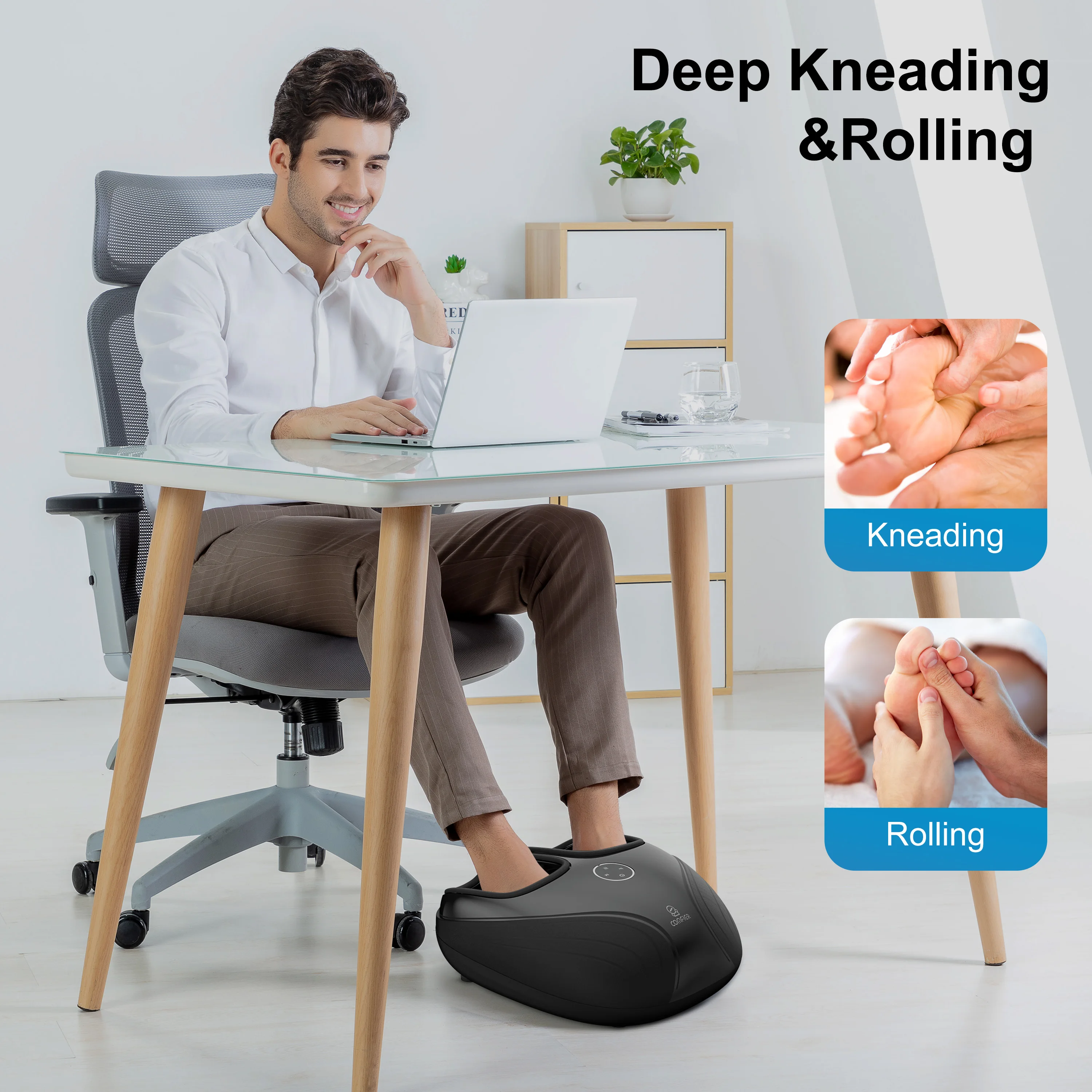Shiatsu Kneading air Compression Foot Massage With Heating Suit for Big Size Foot