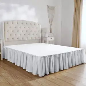100% Polyester Microfiber Washable 100TC Bed Skirt Set Luxury Bed Cover for Hotel or Home Use