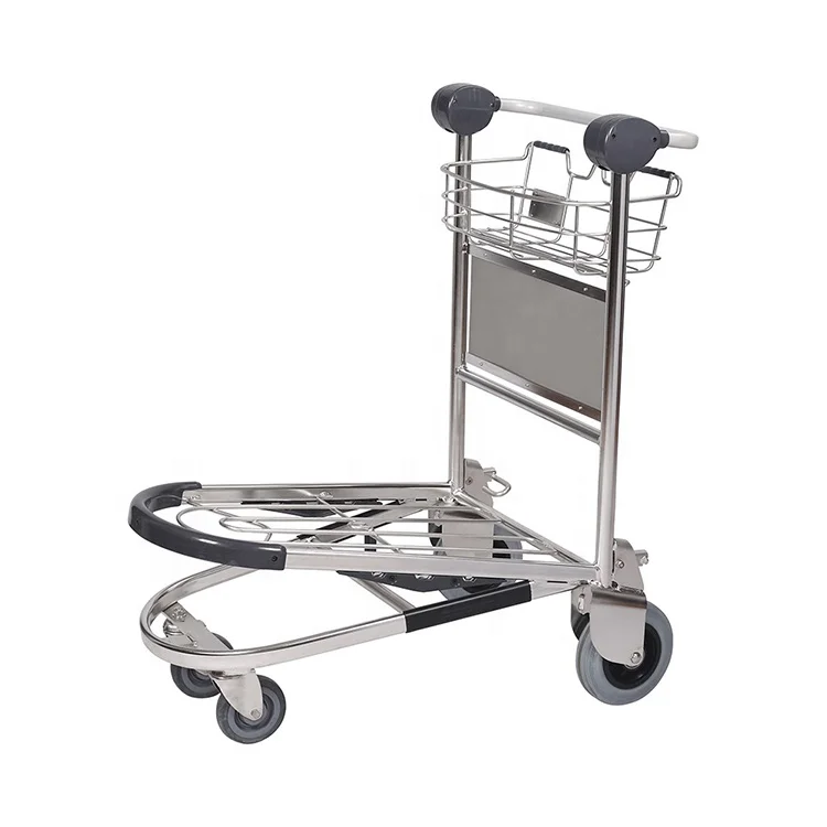 New Style High Quality Airport Stainless Steel Passenger Baggage Trolley
