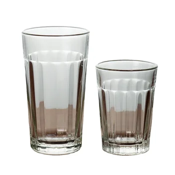 European-style striped glass heat-resistant water glass bar drink beer mug