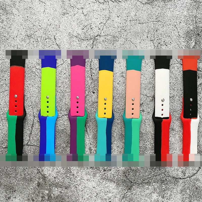
 Silicone Strap For Apple Watch band 44mm 40mm 38mm 42mm Black Unity/Prid smartwatch belt Sport bracelet iWatch series 3 4 5 6 se  