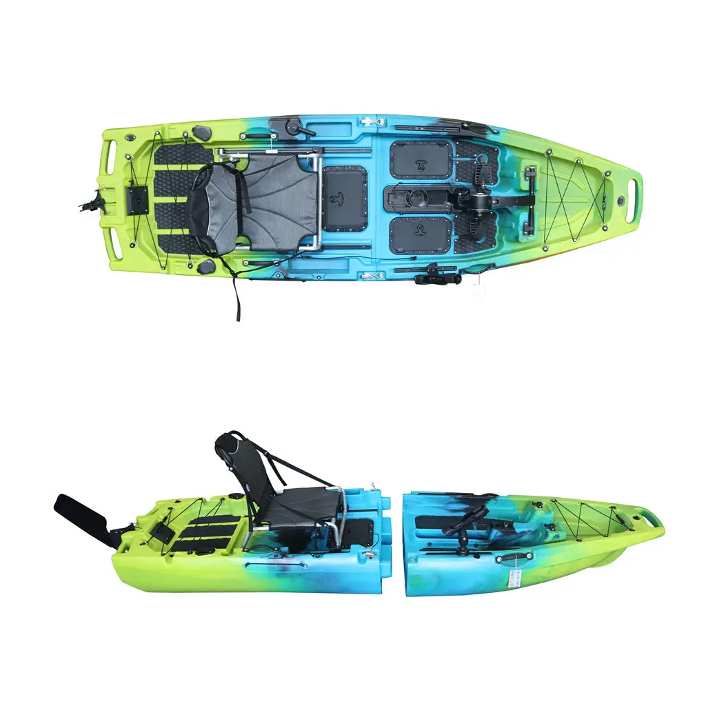 Vicking 9.5FT New Design 1-Person Pedal Drive Propeller Fins Foldable Detachable Motor Fishing Rivers HDPE Modular Kayak/Canoe