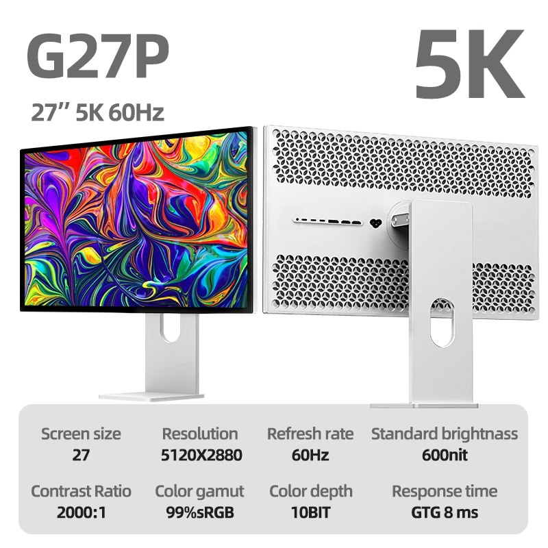 Kuycon G27P 27 Inch Monitor - 5K, 60hz, Curved IPS Display