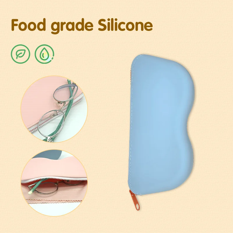 Simple Style Portable Silicone Sunglass Cases Eco-Friendly Zipper Closure Special Purpose Bags & Cases factory