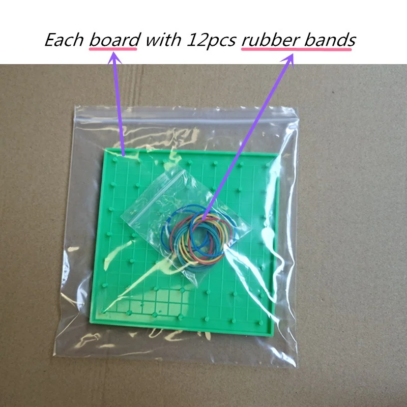 Geoboard 9 11x11 Pin Double-sided w/ Rubber Bands