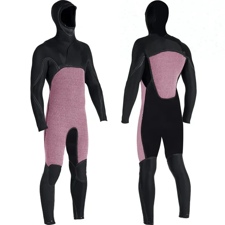 Customized 4/3mm 3/2mm Neoprene Hooded Suit Front Zipper Long Sleeve